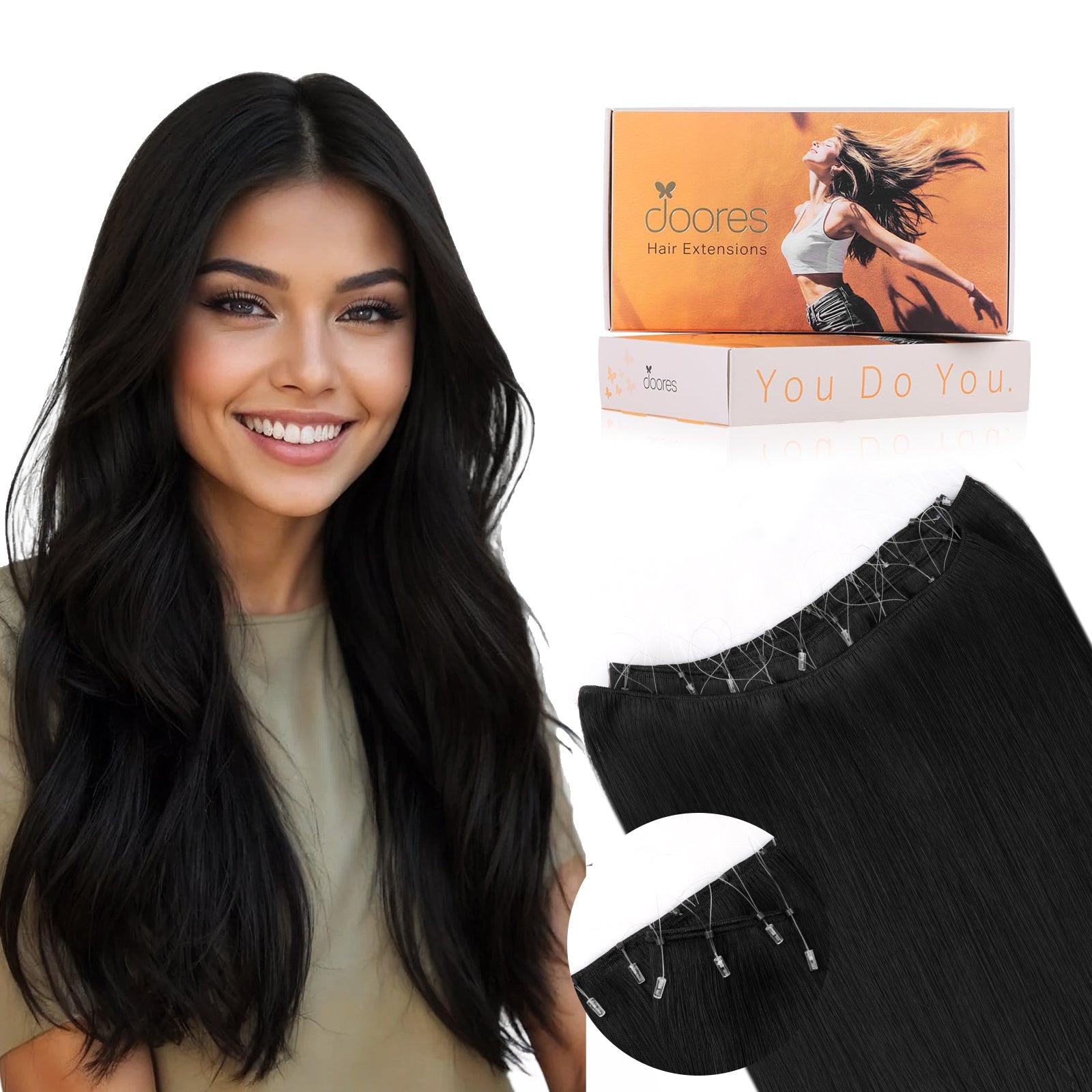 Jet Black (1) Micro Ring Classic Weft Hair Extension