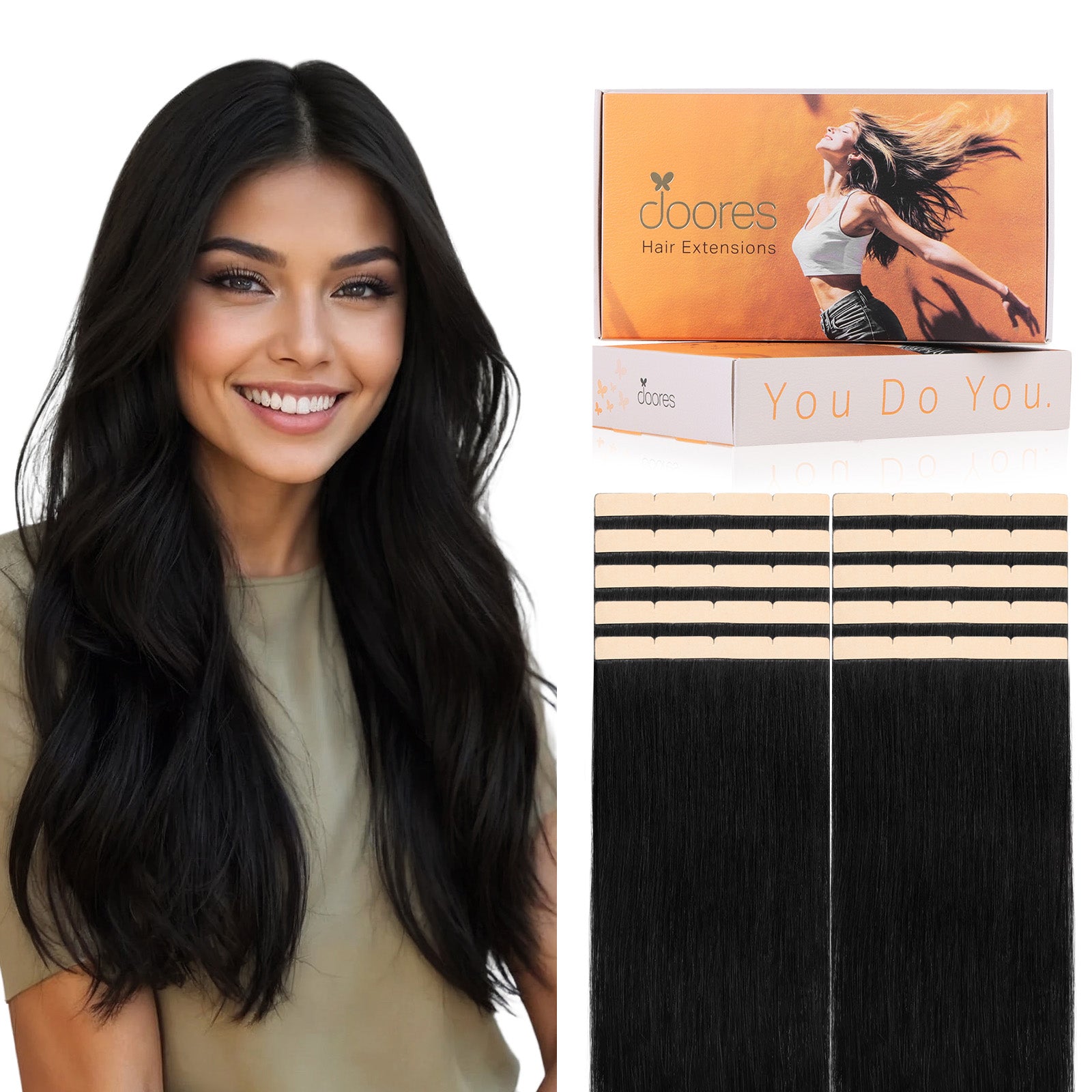 Jet Black(#1) Wide Tape-In