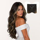 7-Piece Chocolate Brown / Honey Blonde Balayage (4/26/4) Clip in Hair Extensions