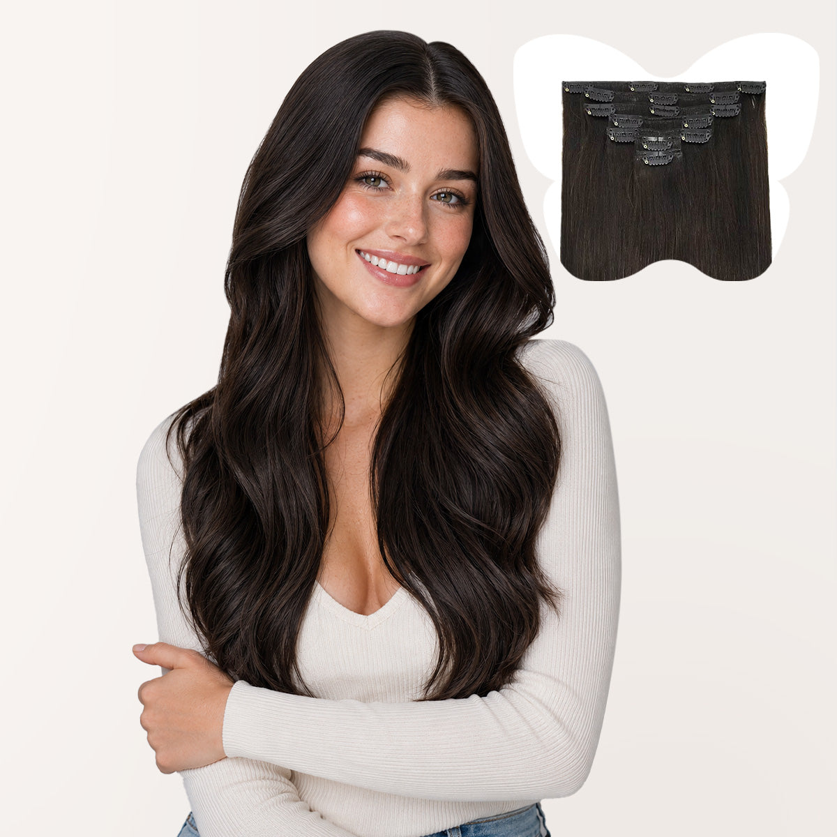 7-Piece Dark Brown (2) Clip in Hair Extensions