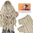 Ash Blonde / Platinum Blonde Highlights (17A/60A) Micro Ring Classic Weft Hair Extension
